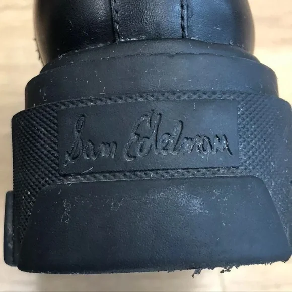 Sam Edelman Daelyn Chelsea Boots Womens 9 Black Leather Chunky Sole - Picture 10 of 17